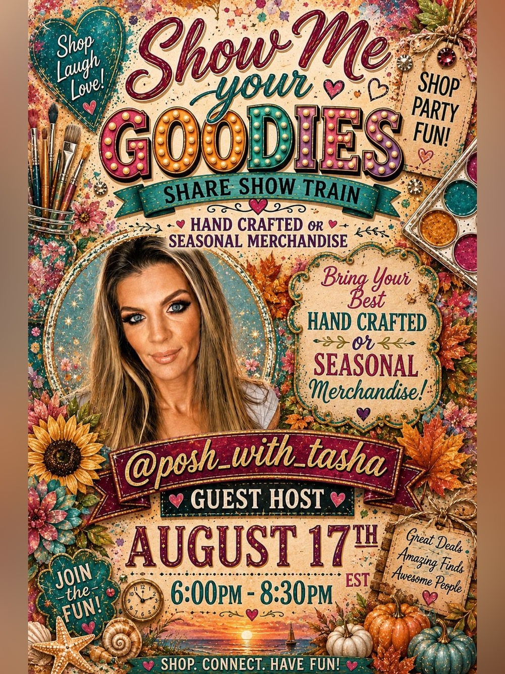 Show Me Your Goodies Train on August 17th from 6:00pm to 8:30pm